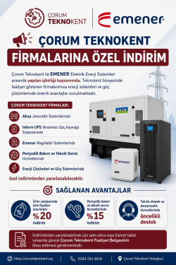 Çorum Teknokent Firmalarına Özel İndirim