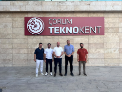 Serkan Sabur ve Beraberindeki Heyet, Çorum Teknokent'te İş Birliği Fırsatlarını Değerlendirdi ve Ön Kuluçka Girişimcimiz Eşref Erbek'in Projesini İnceledi